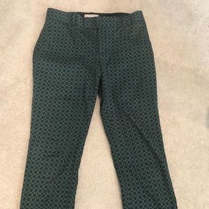 Banana Republic Navy and Green Geometric Pants